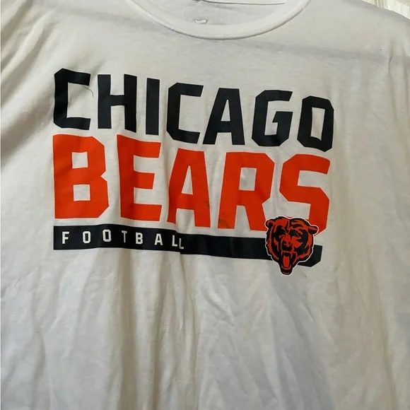 Fanatics Chicago Bears White & Orange Long Sleeve Shirt, Size 2XL